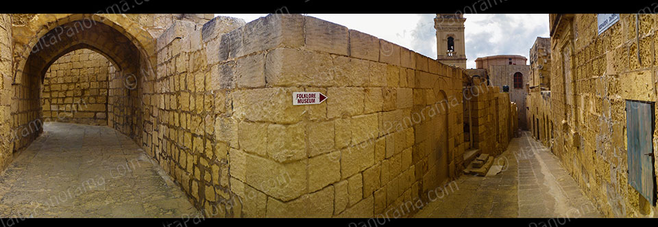 Silent Alleys of the Cittadella in Gozo.
